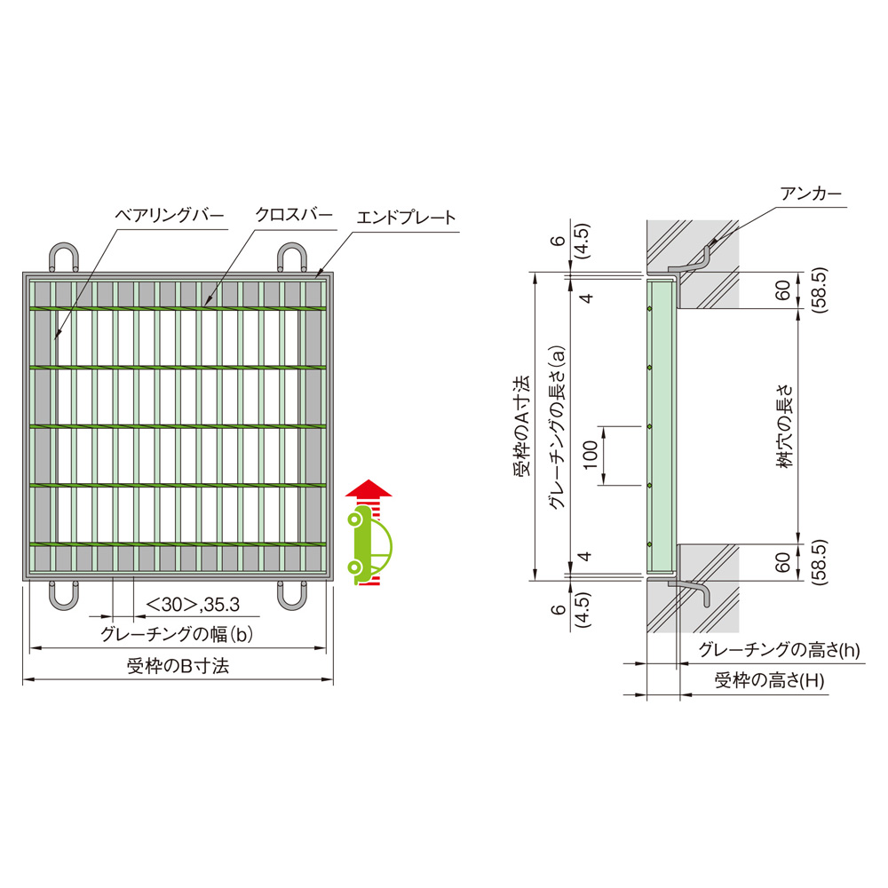 落し込み式正方形桝用スチールグレーチング CBF | 株式会社中部