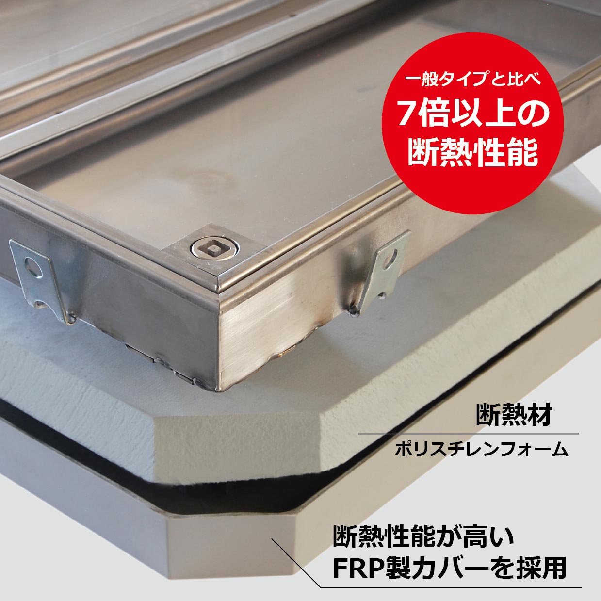 防水防臭型モルタル用断熱材付フロアーハッチ MS-1-WLD | 株式会社中部